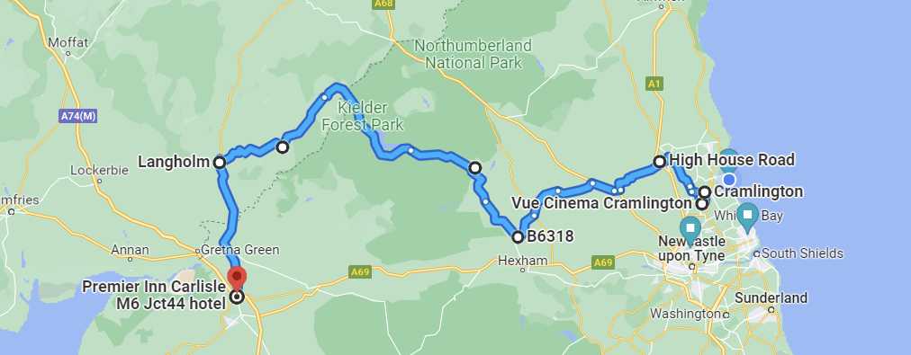 Map of Saturday Route Map of Saturday Route