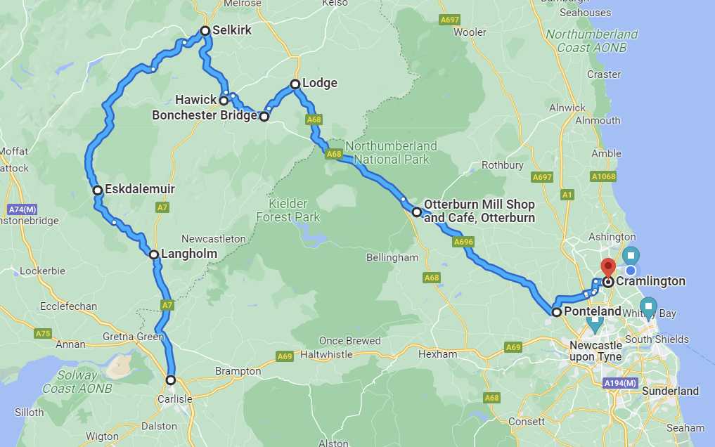 Map of Sunday Route Map of Sunday Route